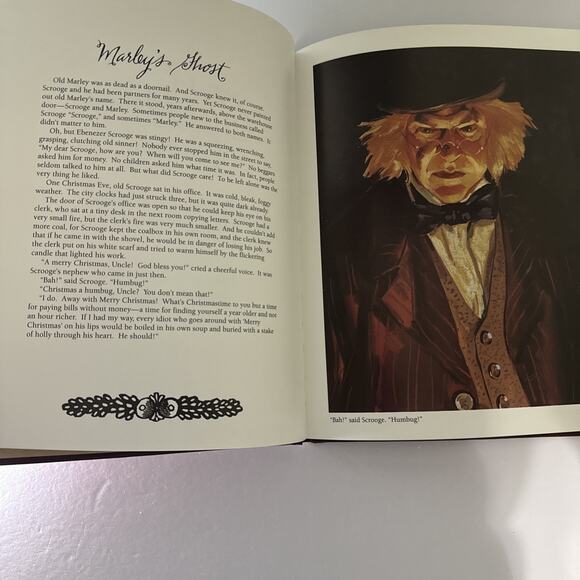 1995 A CHRISTMAS CAROL Hallmark Charles Dickens Leather Bound Book VTG Scrooge - Picture 5 of 5